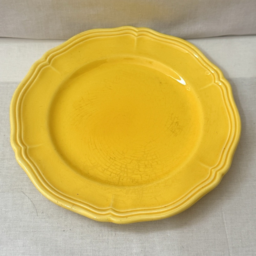 Vintage LONGCHAMP France Collector's Mustard Yellow Plate Decor Gift